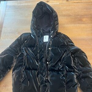 GAP Kids Black Fleece-Lined Puffer Jacket